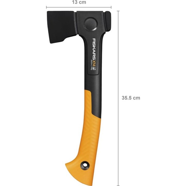 Fiskars 1075432, Ascia universale X14 + set di affilatura, design compatto per esterni, nero/arancio