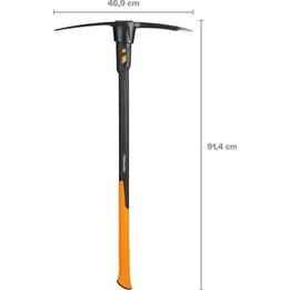 Fiskars 1020166, Pic avec pointe L5 36-Inch Isocore, manche anti-vibration, noir/orange