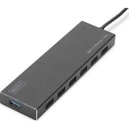 Hub USB 3.2 Gen 1 5Gbps a 7 porte di Digitus, alluminio, alimentazione USB