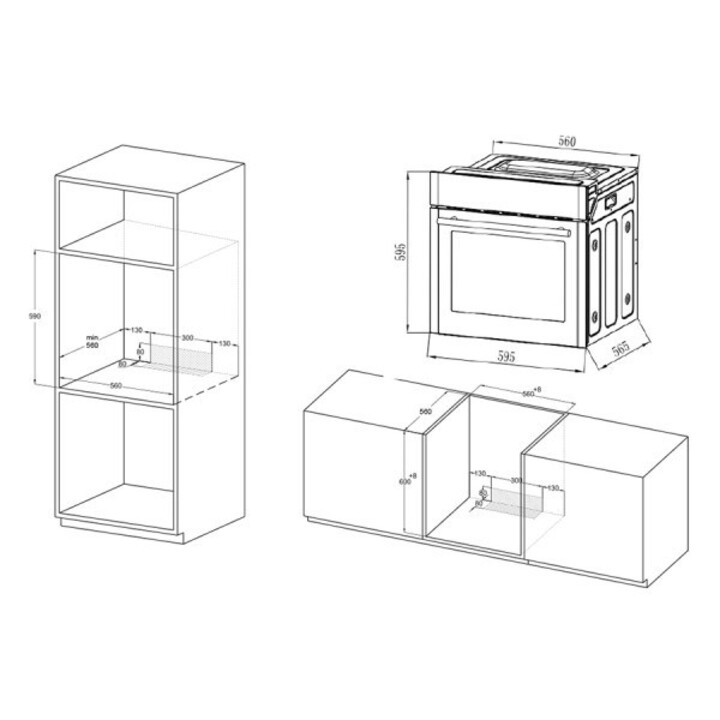 Horno eléctrico empotrable MPM-30-BO-25 Negro