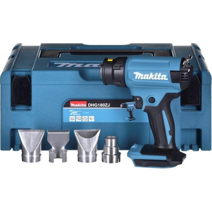 Makita DHG180ZJ, Pistola de aire caliente 18V LXT 550 °C, control de temperatura variable, verde azulado/negro