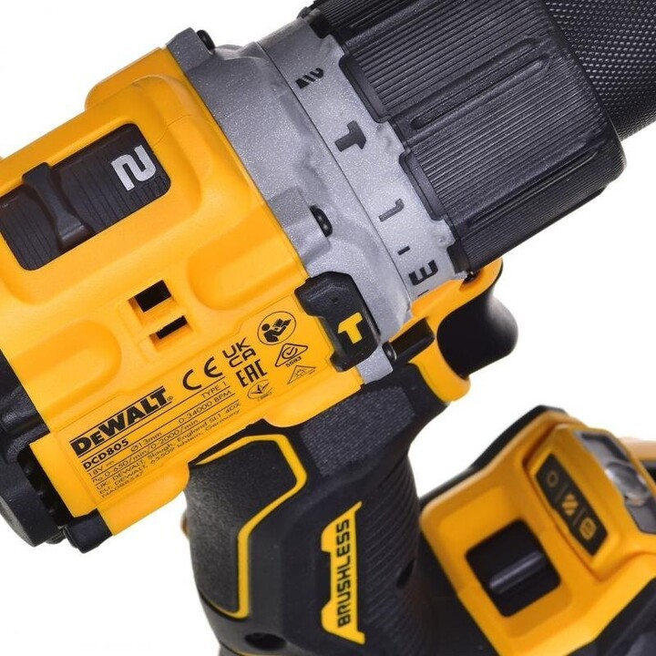 DeWALT DCD805P2T, Taladro percutor 18V 2x5.0Ah BL TSTAK, Alto rendimiento de par, Amarillo