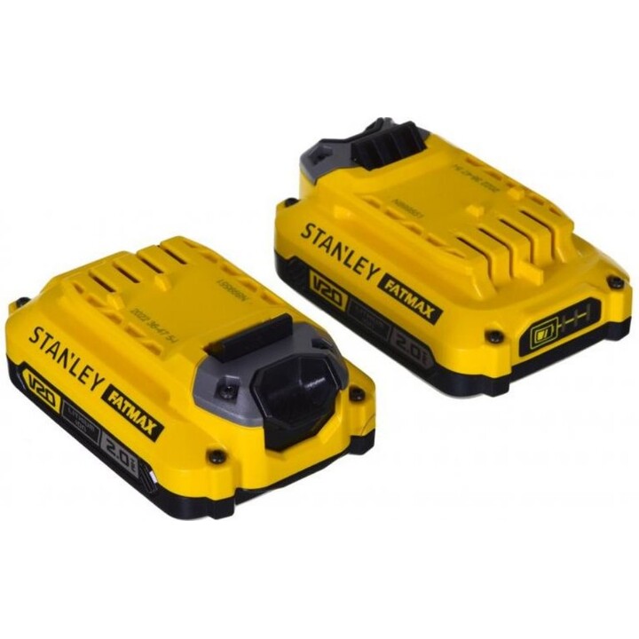 Stanley SFMCD710D2K-QW, trapano a percussione 18V V20, kit doppia batteria e valigetta, giallo