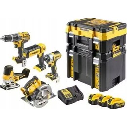 DeWALT DCK500P3T-QW, Kit Combo Profesional de 5 Herramientas 18V XR, Maletín TSTAK, Amarillo