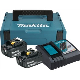 Kit d'alimentation Makita avec 2 batteries au lithium 18V 3.0Ah et un chargeur Makpac Box