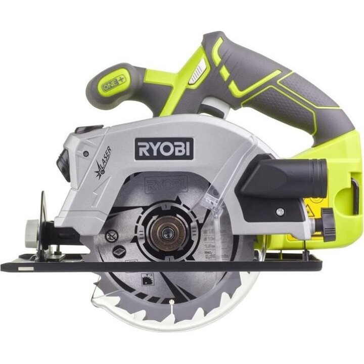 Ryobi RWSL1801M, sega circolare a batteria 18V ONE+, capacità di smussatura a 45 gradi, verde/nero