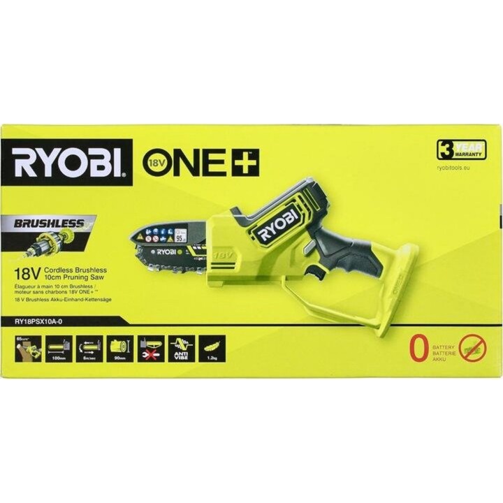 Ryobi R18RS7-0, Sierra de sable sin escobillas ONE+ de 18 V, 30 mm de carrera, verde/negro