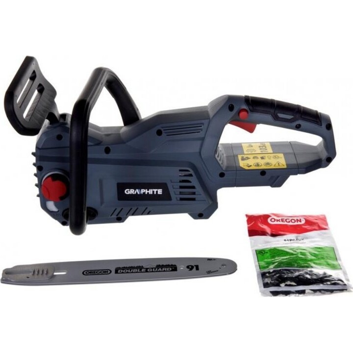 Graphite 58G034, motosega a batteria Energy+ 18V, barra di guida 250 mm, grigio/nero