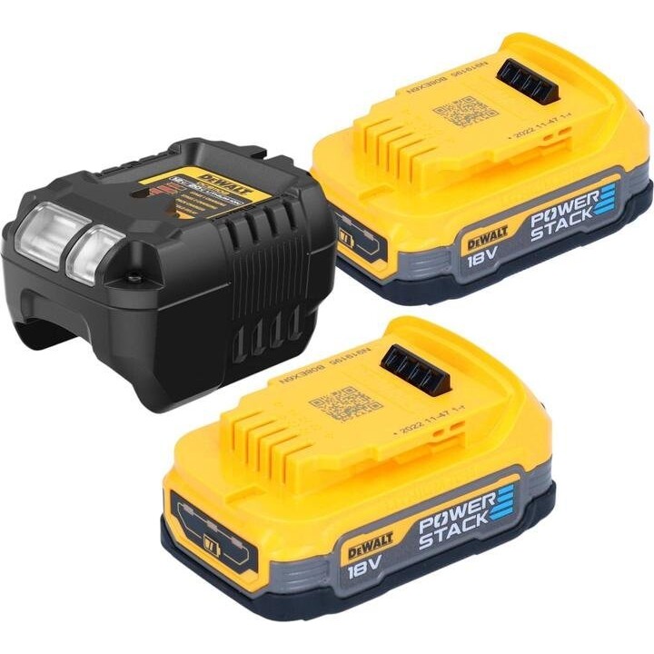 DeWALT DCD800E2T, 18V XR PowerStack Compact Drill Driver Kit, 2 baterias, amarelo/preto