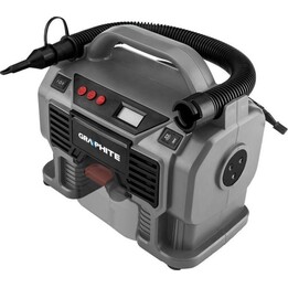 Graphite 58GE113, Compresor de aire portátil Energy+ 18V, pantalla digital, manguera flexible, gris/negro