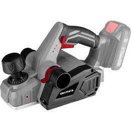 Graphite 58GE135, rabot à main Energy+ 18V sans fil, profondeur de coupe réglable, gris/noir
