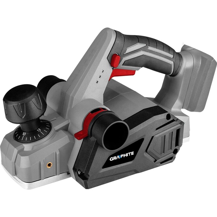 Graphite 58GE135, pialla manuale a batteria Energy+ 18V, profondità di taglio regolabile, grigio/nero