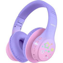 EarFun K4 RGB Bluetooth Violet – Écouteurs pour enfants avec 90 heures d'autonomie et limitation du volume