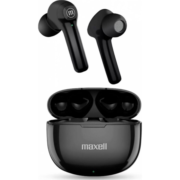 Maxell Dynamic+ Wireless Headphones with Bluetooth Charging Case - Black