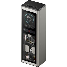Batteria esterna Lenovo da 140 W e 20.000 mAh, con 2 porte USB-C e 1 porta USB-A, colore grigio oro.