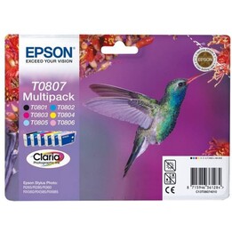 Tinteiro Epson T0807 Hummingbird 6-Color Multipack C13T08074020 Claria Photo