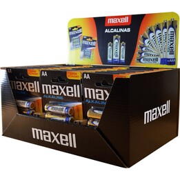 Pilas alcalinas Maxell LR6 AA, paquete de 4 unidades (30 blísters/120 pilas)