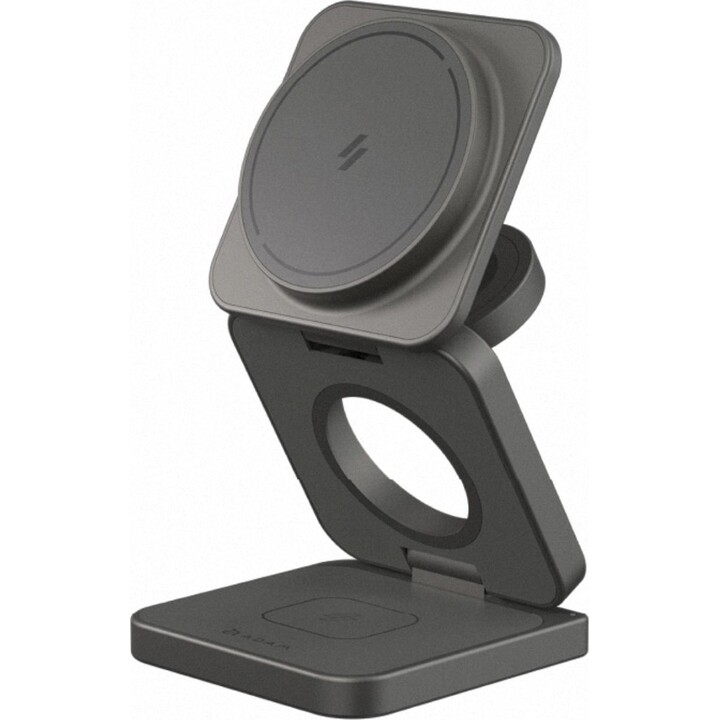 Adam Element Mag 3 Ultra Qi2.2 3-in-1 25W kabelloses Ladepad Grau