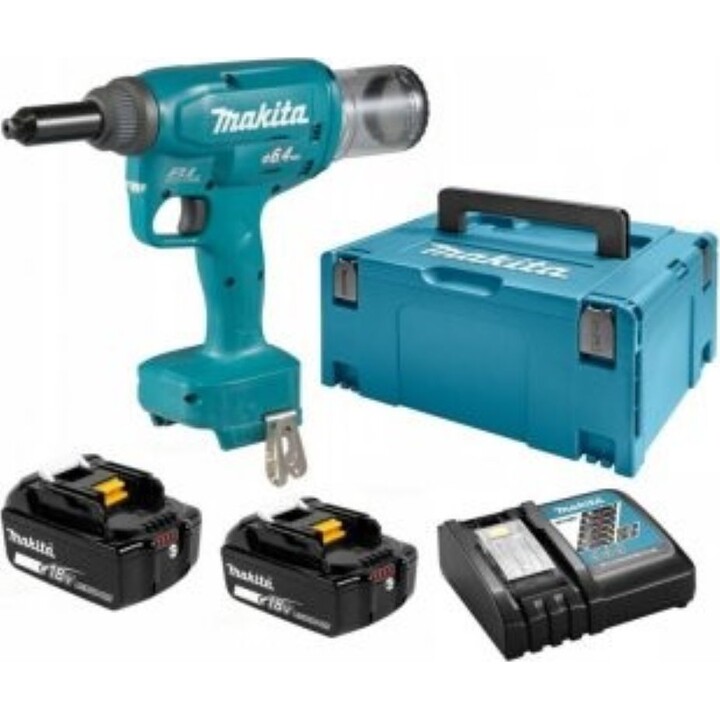 MAKITA Cordless Riveter Li-ion LXT 18V/3.0 Ah, Makpac DRV250RFJ