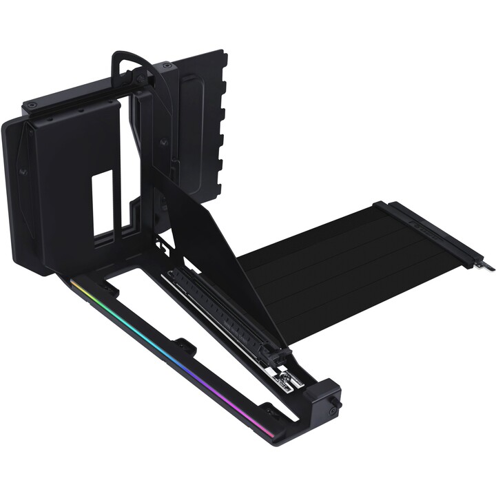 Lian Li Vertical GPU Mount Kit V4 Black with 200mm PCIe 5.0 Riser Cable and Anti-Sag Support