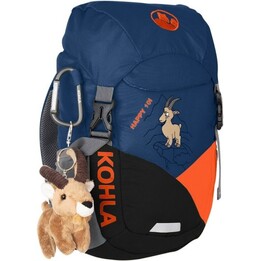 Kohla Happy 10L Kids Backpack with Removable Sitting Mat, Ergonomic Breathable Shoulder Straps, Integrated Safety Reflector Navy