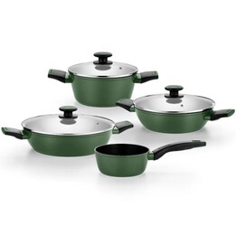 Monix Forest M509900 Cookware Set / 16cm Saucepan / 24-28cm Low Casseroles / 20cm Casseroles / Stainless Steel / Suitable for In