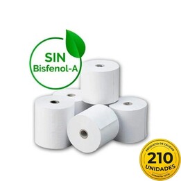 Boîte de rouleaux de papier thermique générique 57 x 35 mm, 210 unités, sans BPA