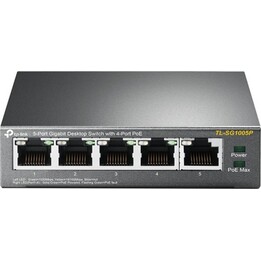 TP-Link TL-SG1005P Switch de secretária Gigabit de 5 portas com 4 portas PoE+ 65W para redes de alta velocidade