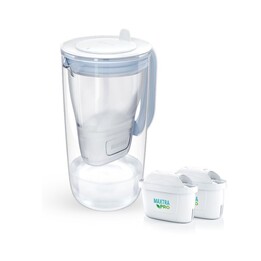 Brita Glass+ Wasserfilterkanne mit 2 MaxtraPro PP-Filtern (blau; 2,5 l)