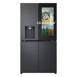 Frigorifero side-by-side a libera installazione LG InstaView GMG960EVJE da 638 litri, colore nero.