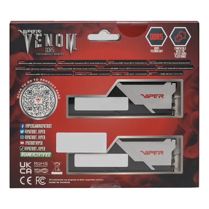Patriot Memory Viper Venom PVV516G600C36K memory module 16 GB 2 x 8 GB DDR5 6000 MT/s 288-pin DIMM