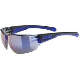 Oculary rowerowe UVEX Equate, preto/azul fosco/azul espelhado