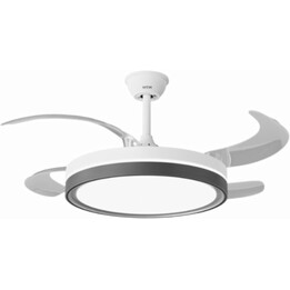 Ventilador de techo HTW con fuente de luz integrada y motor de alto rendimiento, Blanco