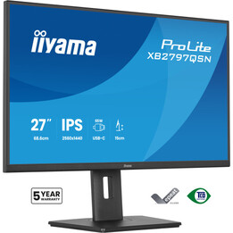 Iiyama Monitor, 27", IPS, 4-seitiger schmaler Rahmen, 2560 x 1440, 75 Hz