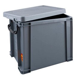 Caja de almacenamiento Really Useful Box de 19,0 l - 39,5 x 25,5 x 29,0 cm, color plata