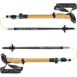 Bastões de trekking LEKI MAKALU FX CARBON, cor cinza-esverdeado prateado-branco, 100-120 °C