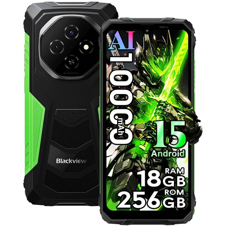 Blackview Fort 1, 6 GB 256 GB, schermo 6,56 90 Hz, 10000 mAh, verde