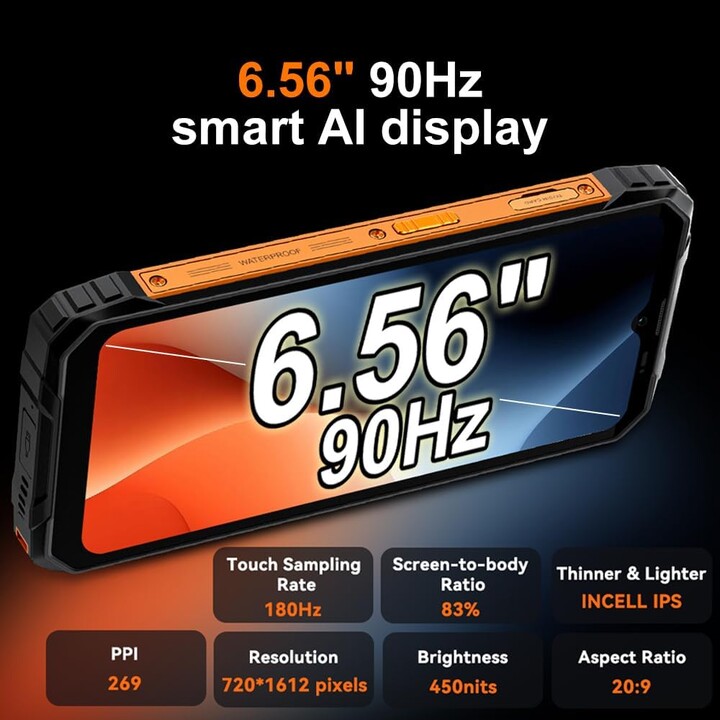 Blackview Fort 1, 6 GB 256 GB, tela 6,56 90 Hz, 10000 mAh, verde