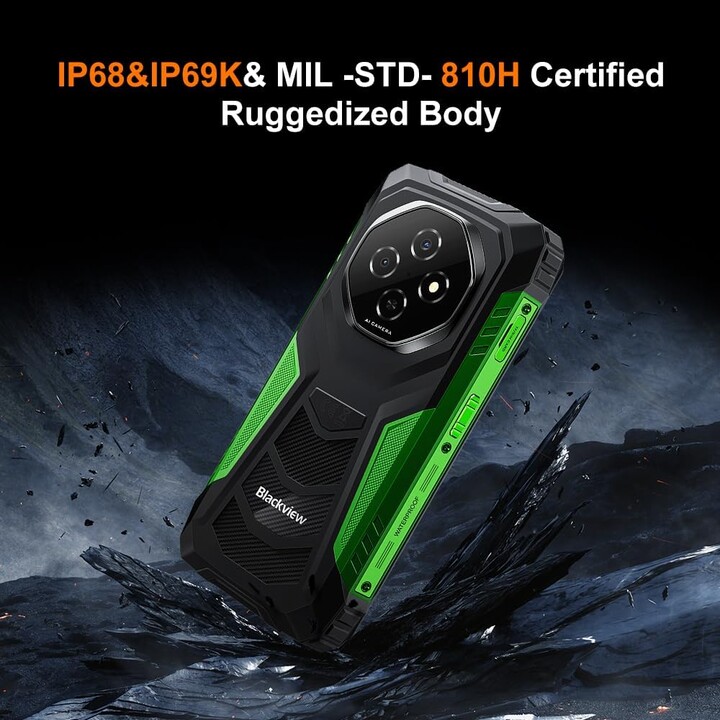 Blackview Fort 1, 6 GB 256 GB, schermo 6,56 90 Hz, 10000 mAh, verde