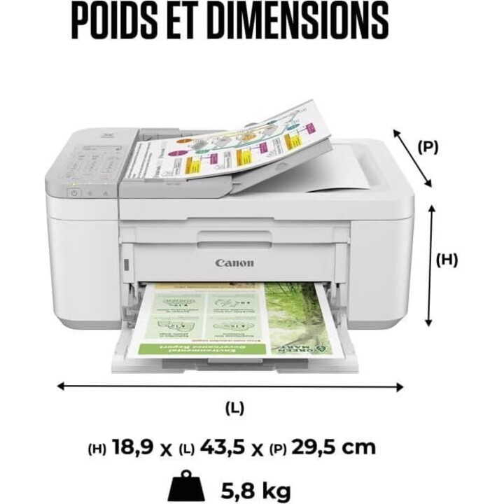 Canon PIXMA TR4756i Multifunzione fotografica WiFi/Duplex/Fax/Bianco