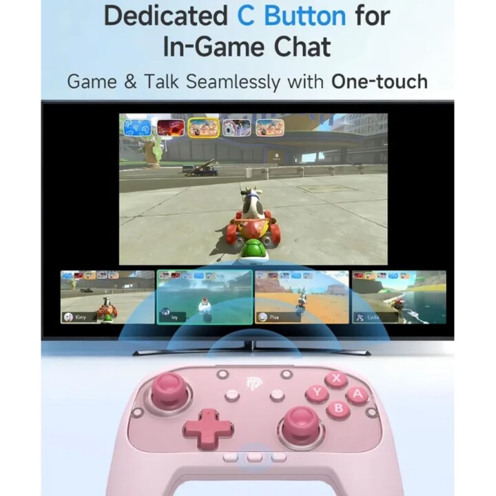 EasySMX S10 Lite Pink - Gamepad para PC, Nintendo Switch e Smartphone (Android e iOS)