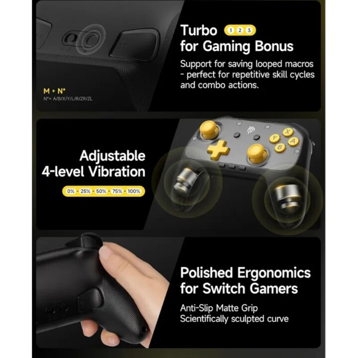EasySMX S10 Lite Nero - Gamepad per PC, Nintendo Switch e smartphone (Android e iOS)