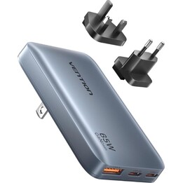 Vention FCBH0 GaN Universal Wall Charger for Travel / 2xUSB Type-C / 1x USB / 65W