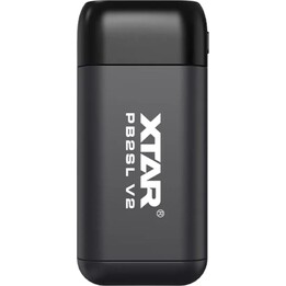 Carregador externo de baterias Xtar PB2SL V2 preto para baterias cilíndricas de íon-lítio 18650/20700/21700