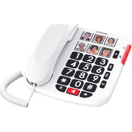 Teléfono fijo ALCATEL TMAX 10+ para personas mayores, con teclas grandes, amplificación de audio, teclas con foto e función mano