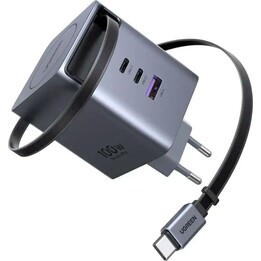 Carregador rápido Ugreen 100w Gan com cabo retrátil