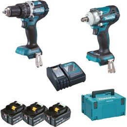 MAKITA DLX2359TJ1 - Kit de perceuse à percussion et de visseuse à percussion LXT (avec 3 batteries et chargeur)