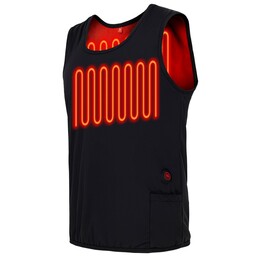 Universal, form-fitting thermal vest made of elastic material, powered by any external battery. Sizes: S, M, L