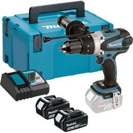 Trapano combinato Makita DHP458RTJ con 2 batterie da 18 V e valigetta di trasporto