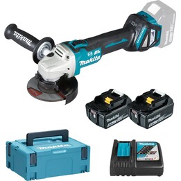 Makita DGA513RTJ 18V LXT Smerigliatrice angolare 125/115 mm BL 2x5,0Ah MAKPAC